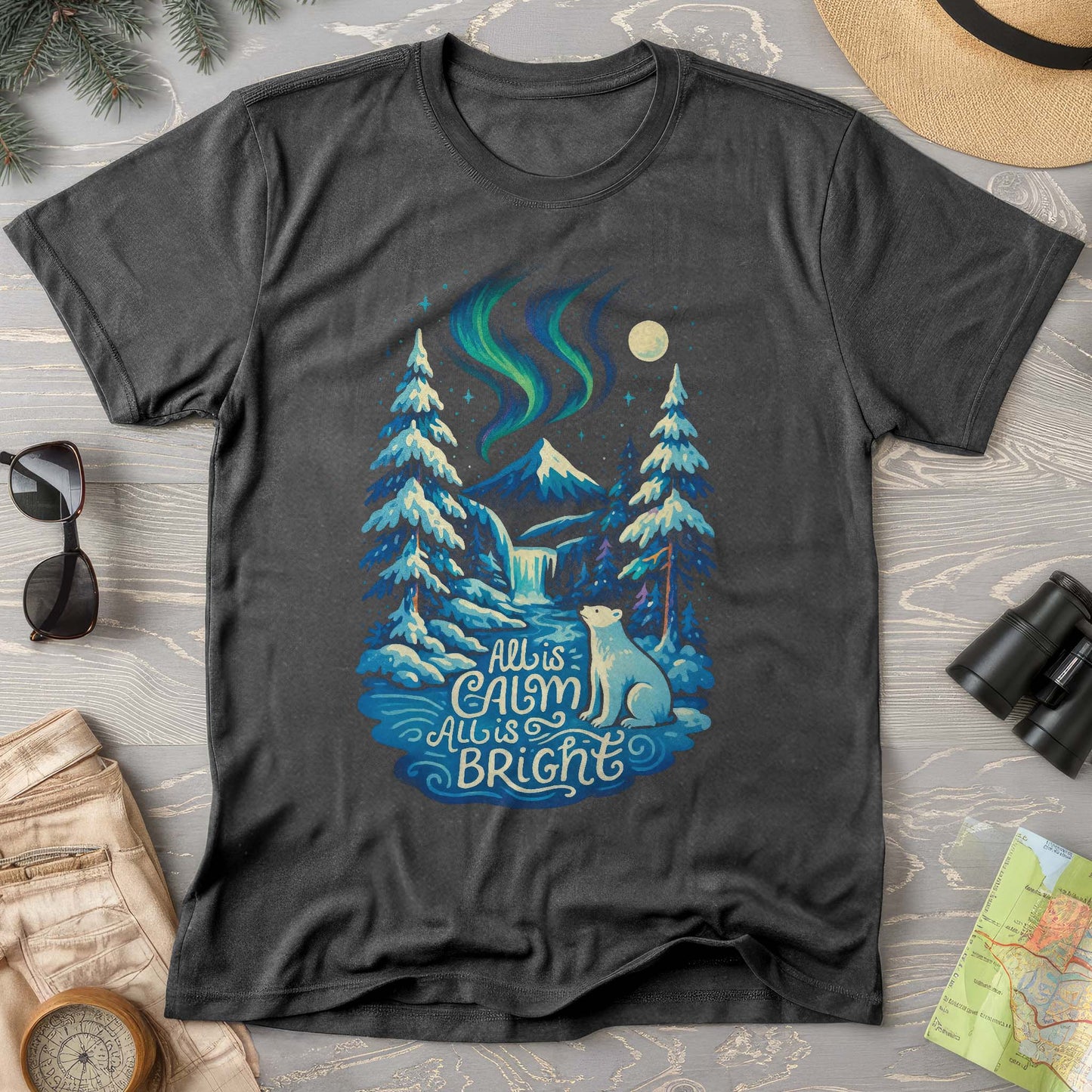 All Is Calm Northern Lights T-Shirt