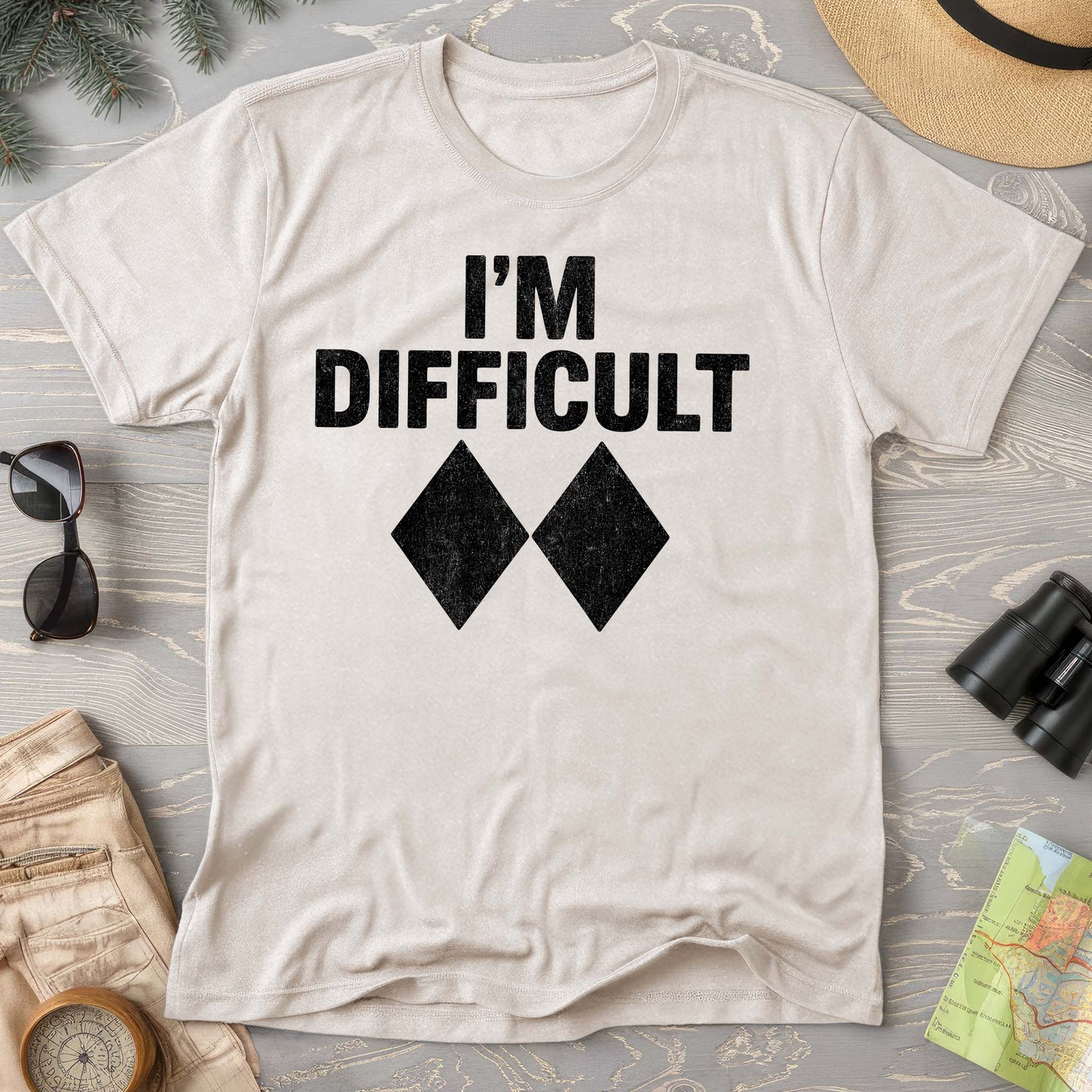 I'm Difficult "Black Diamond" Ski T-Shirt