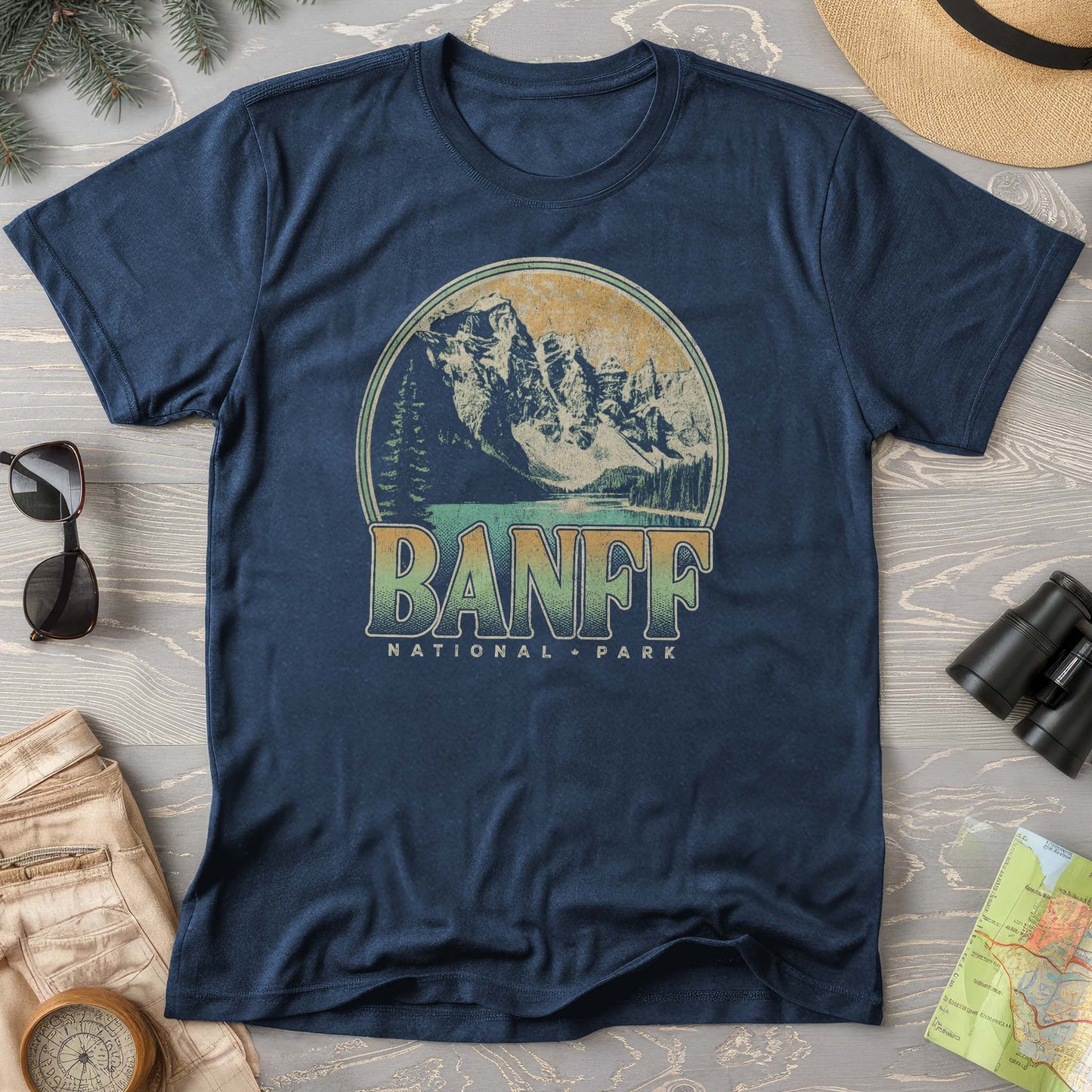 Banff National Park Groovy Screenprint T-Shirt