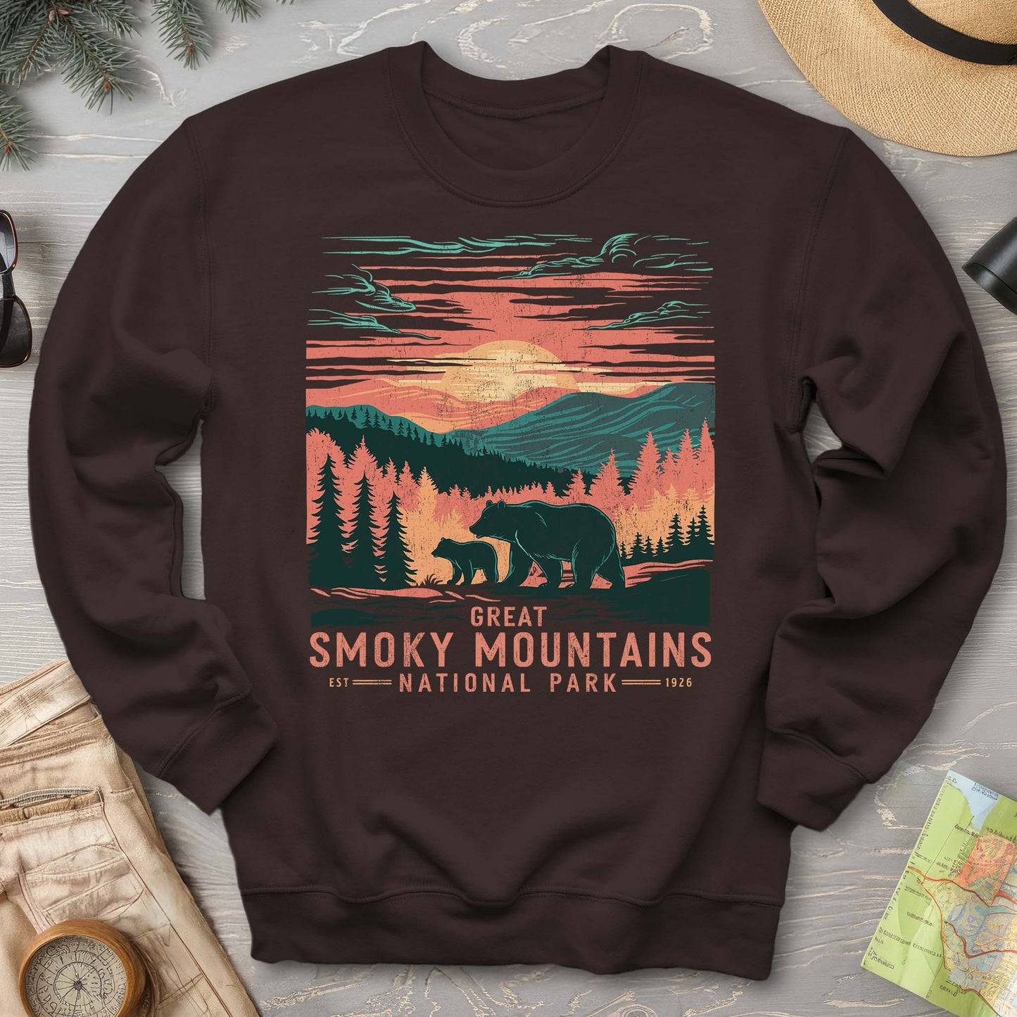 Great Smoky Mountains Sunset Bears Sweatshirt