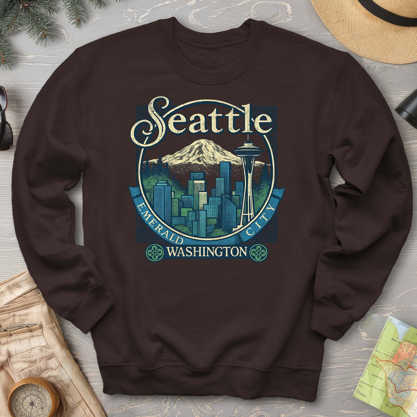 Seattle Retro 90's Emerald City Sweatshirt