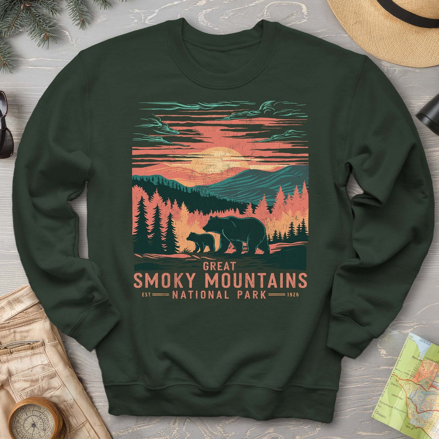 Great Smoky Mountains Sunset Bears Sweatshirt