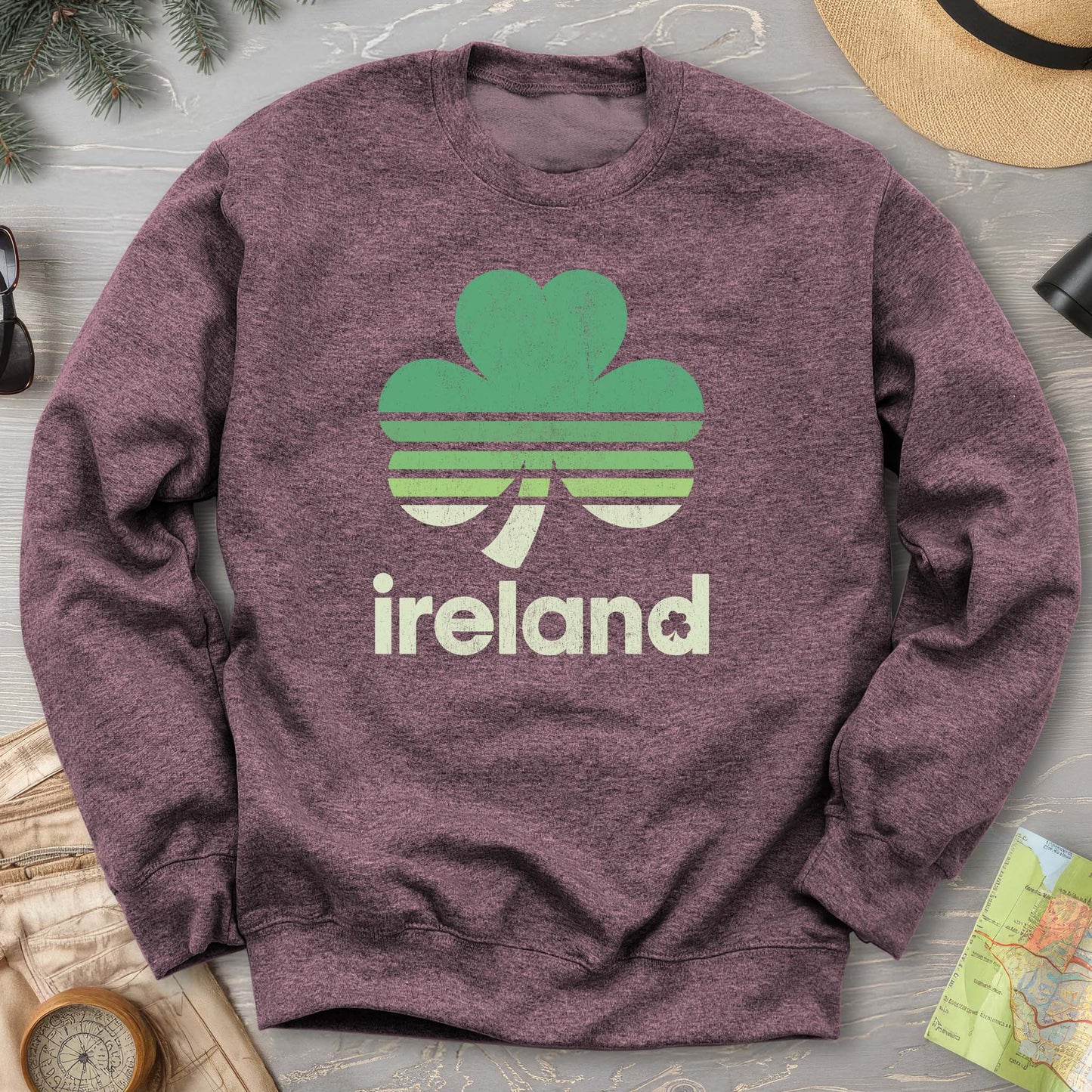 Ireland Retro Shamrock Sweatshirt