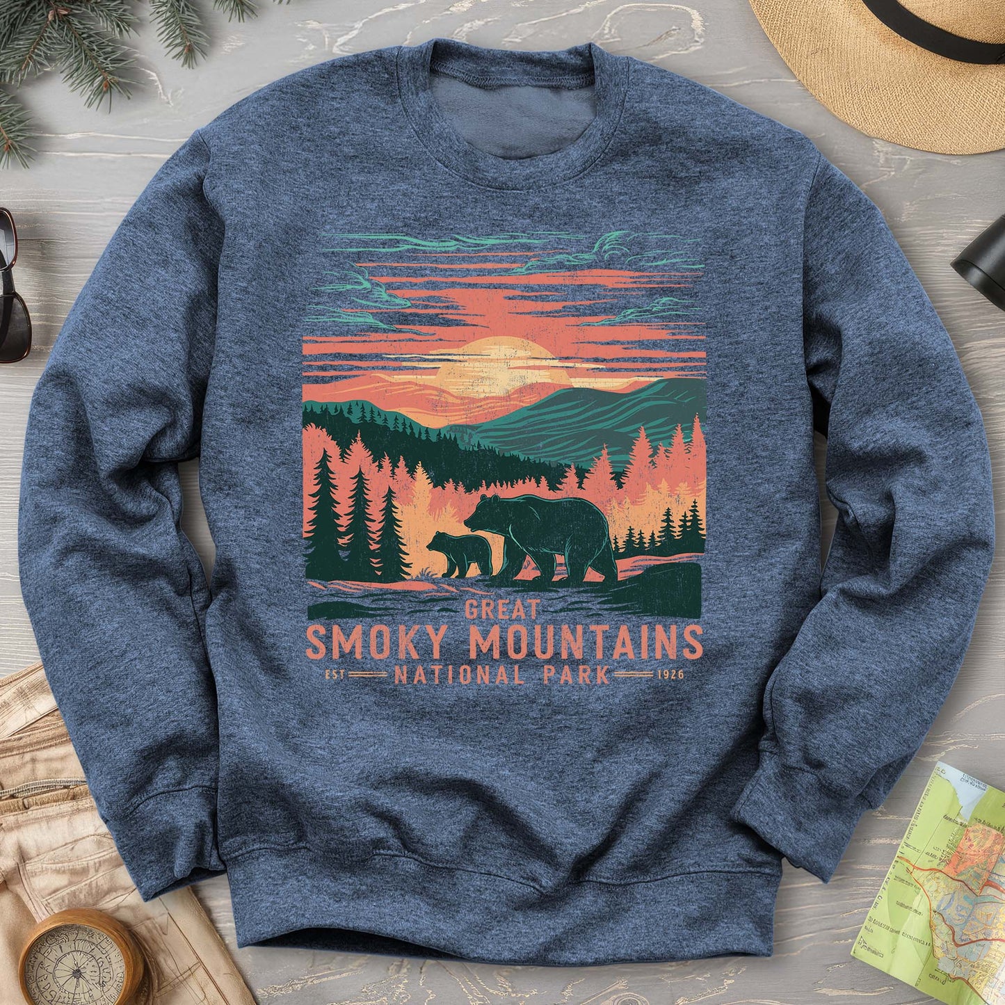 Great Smoky Mountains Sunset Bears Sweatshirt