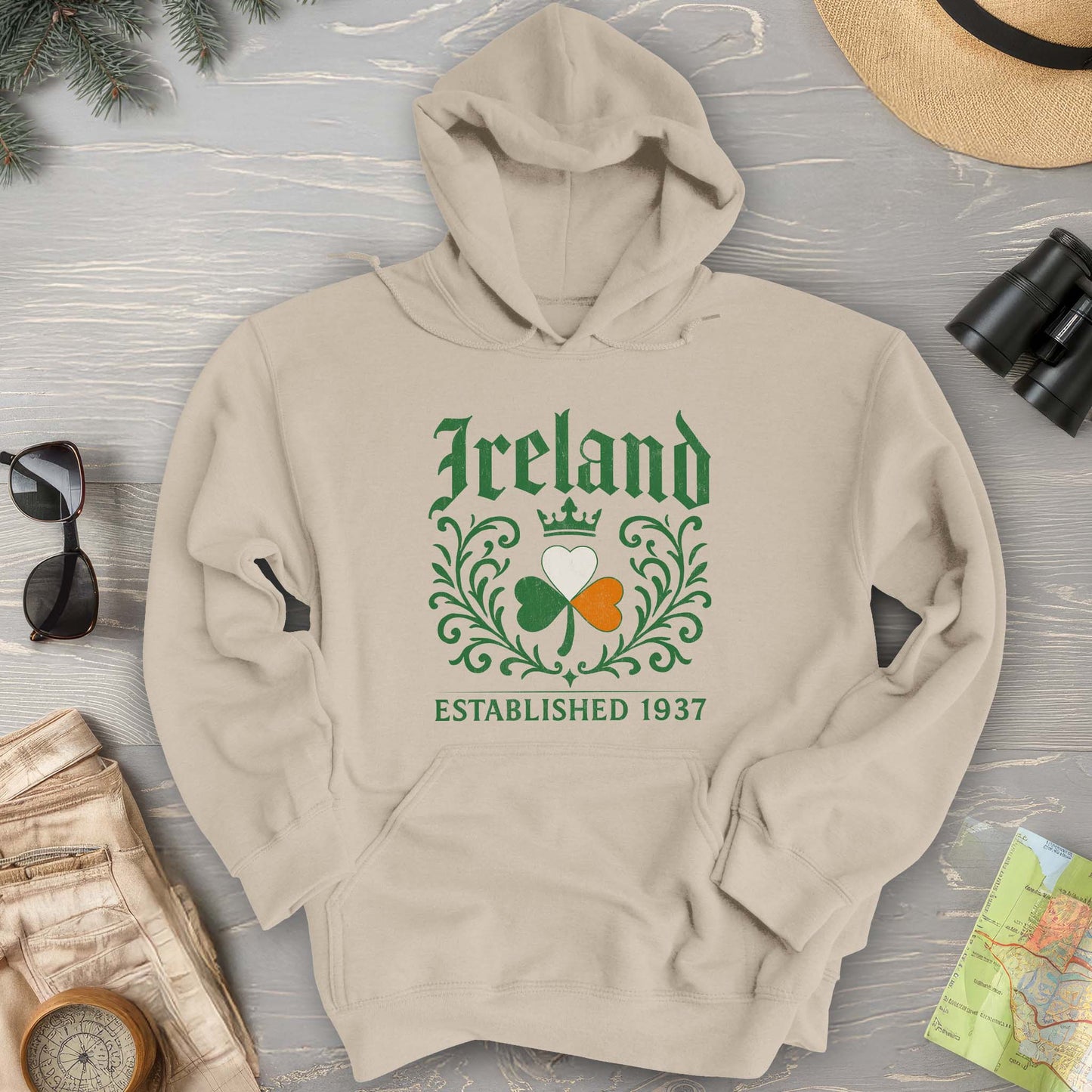 Ireland Regal Shamrock Hoodie