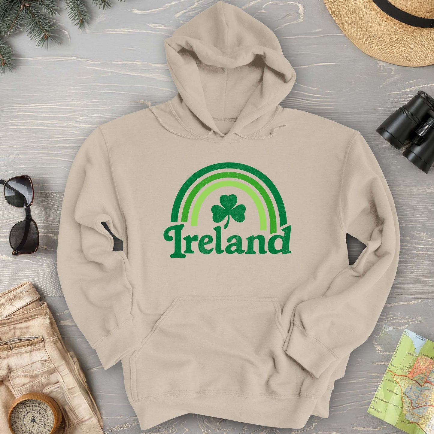 Ireland Rainbow Shamrock Hoodie