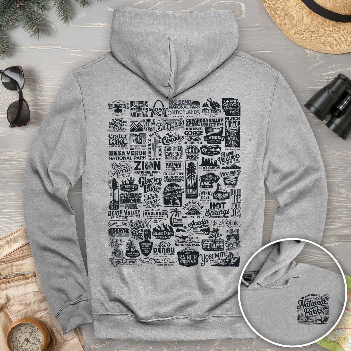 63 Vintage Parks Front/Back Print Hoodie