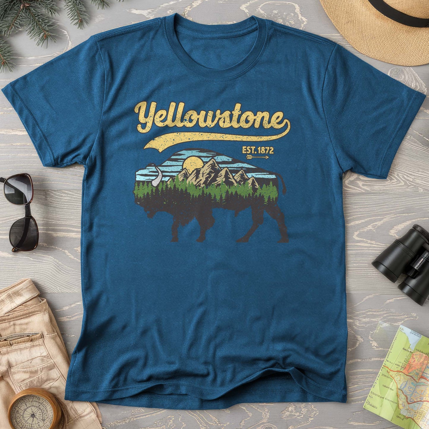 Yellowstone Vintage Buffalo Mountains Comfort Colors T-Shirt
