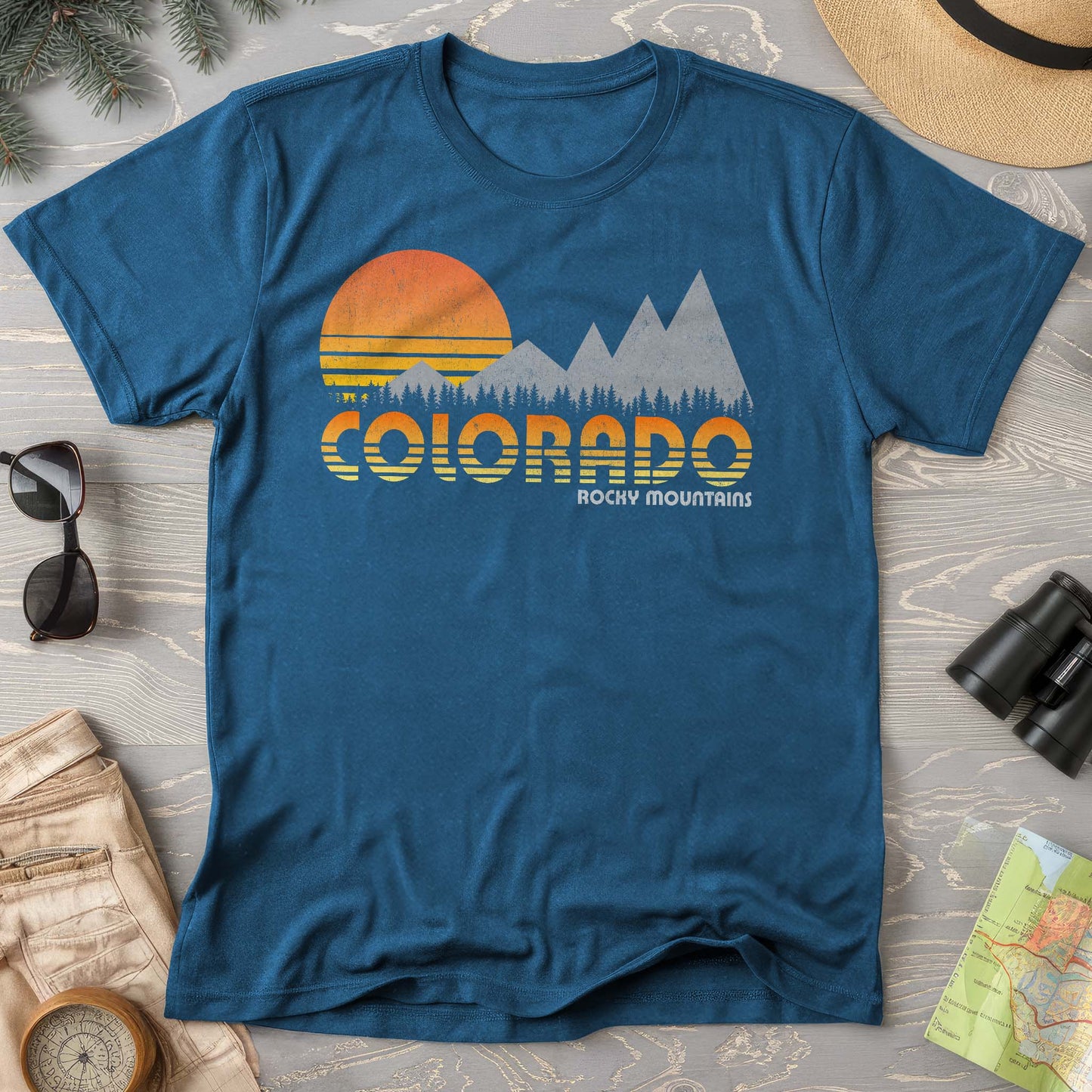 Colorado Rocky Mountains "80's Retro" Comfort Colors T-Shirt