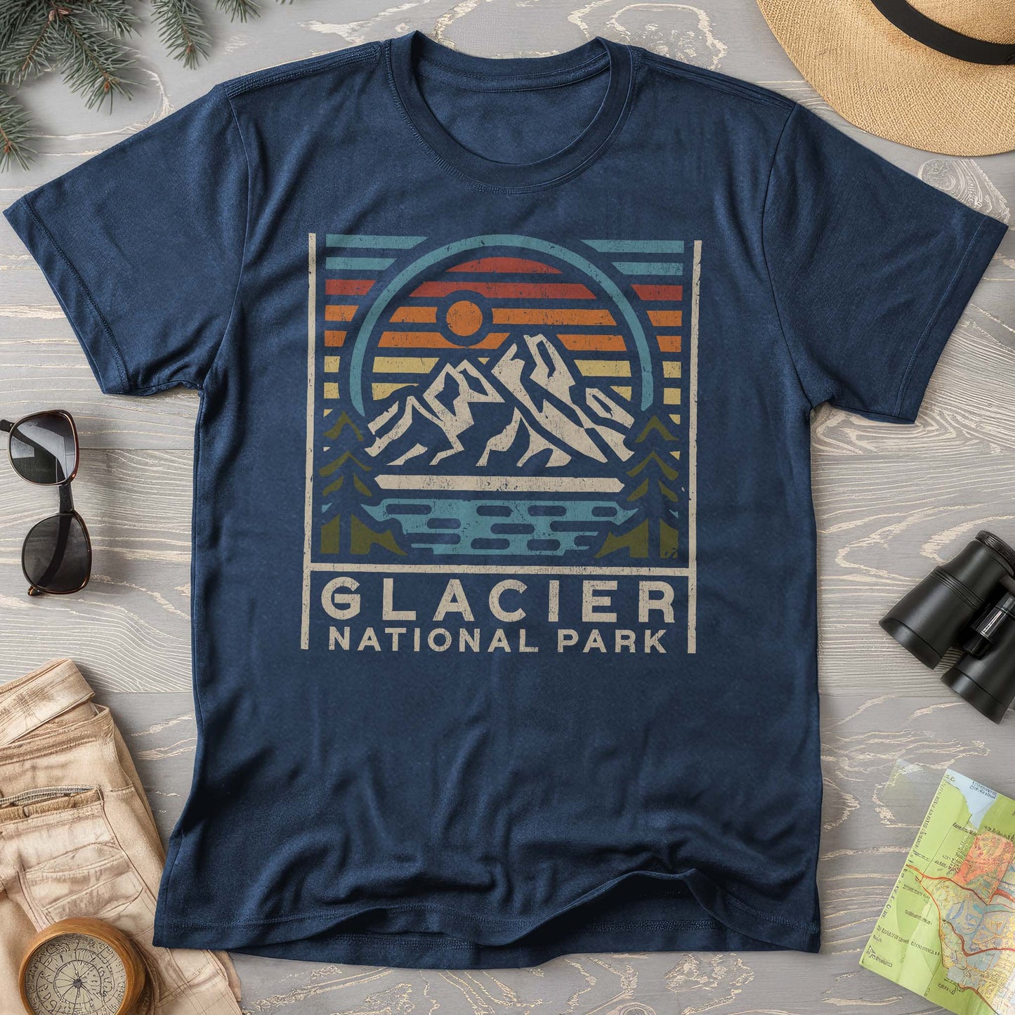 Glacier National Park "Vintage Sunset" Comfort Colors T-Shirt