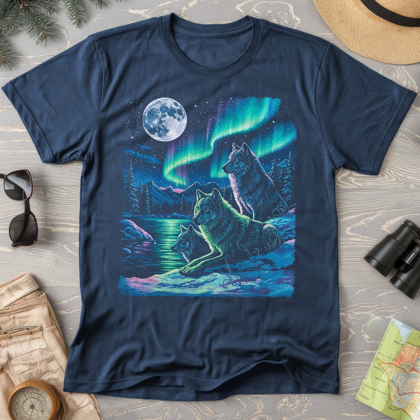 Northern Lights "Night Wolves" T-Shirt