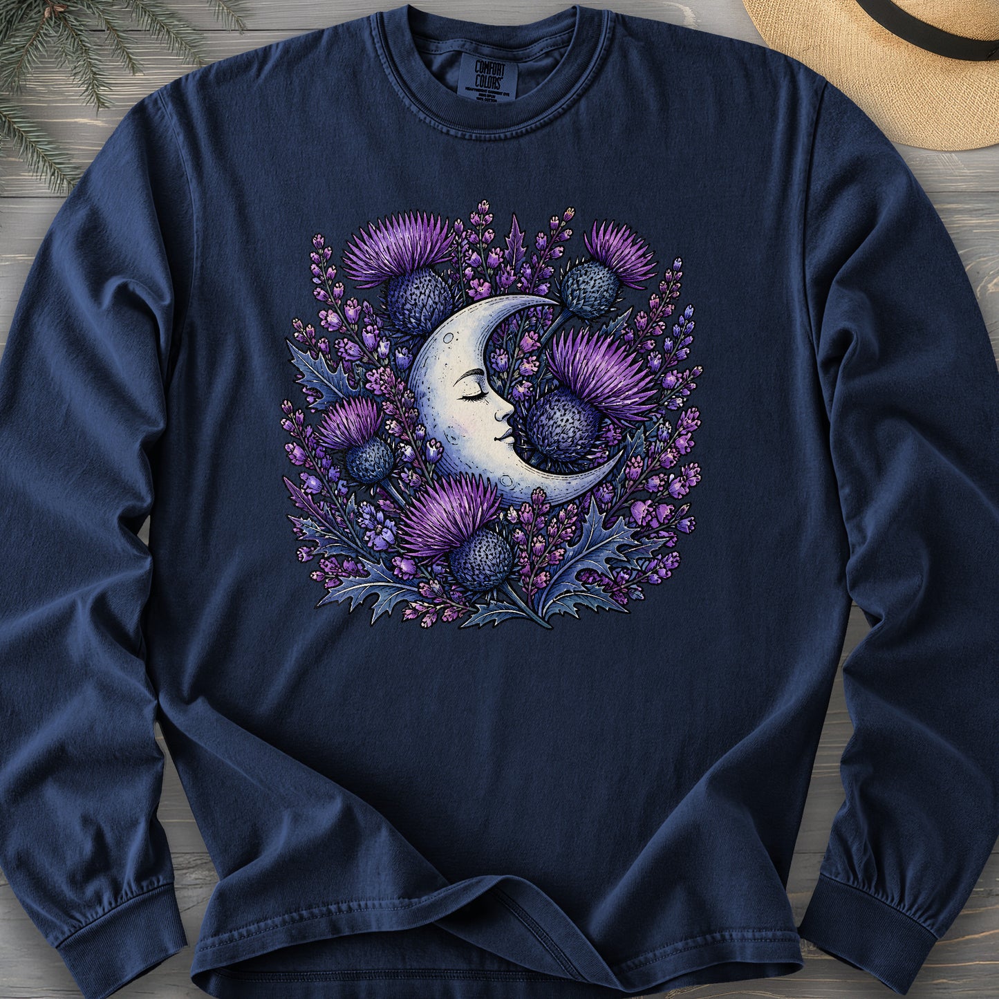 Botanical Moon Thistle Comfort Colors 6014 Long Sleeve