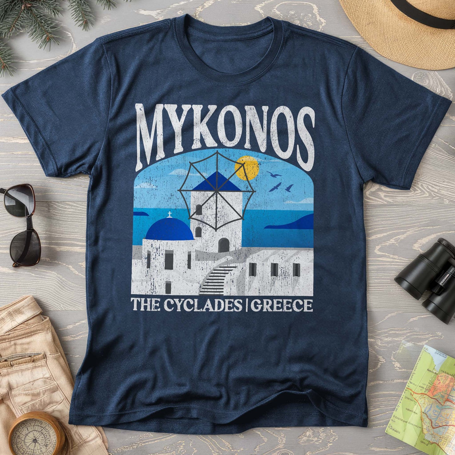 Mykonos Greece "Big and Bold" T-Shirt