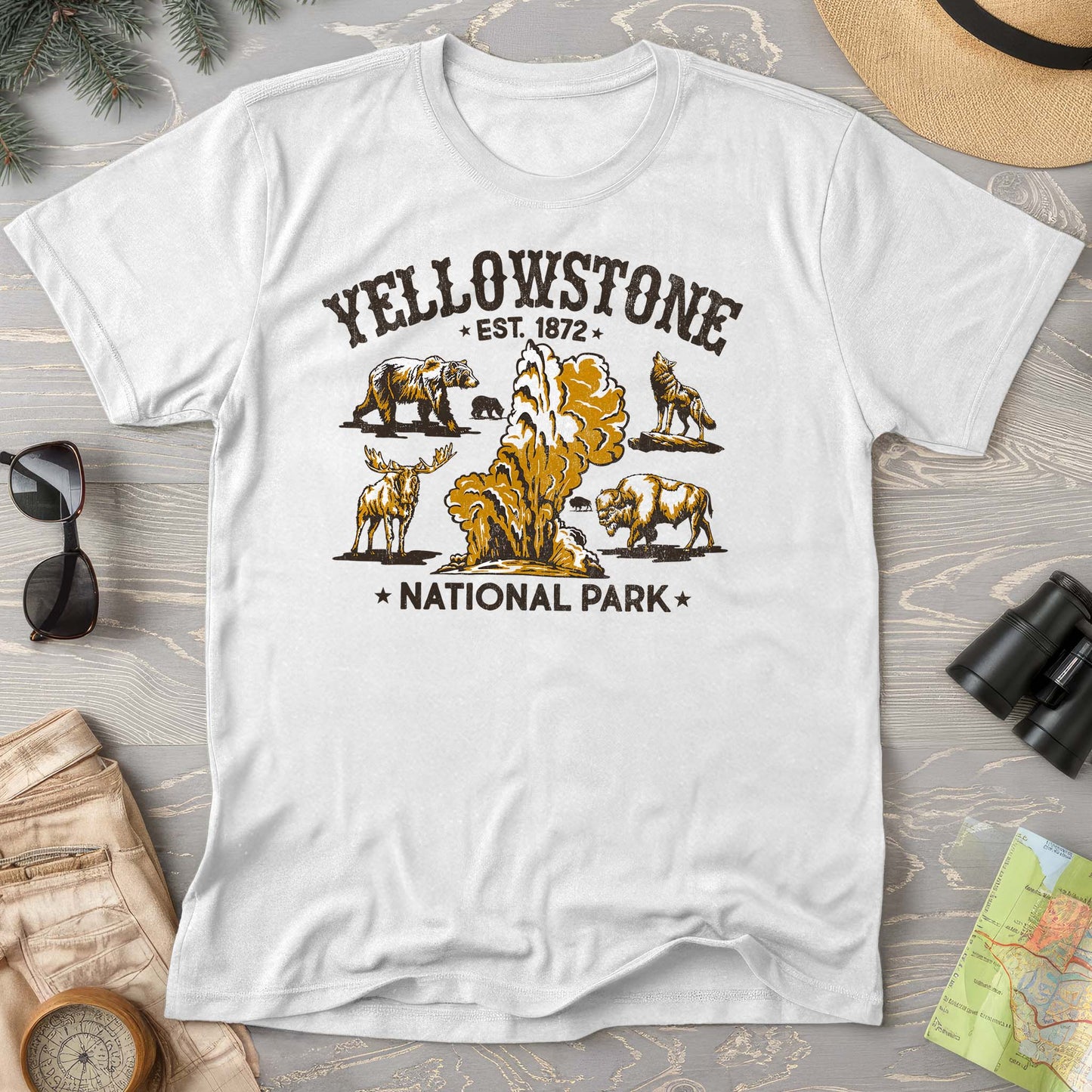 Yellowstone National Park Vintage Print Comfort Colors T-Shirt