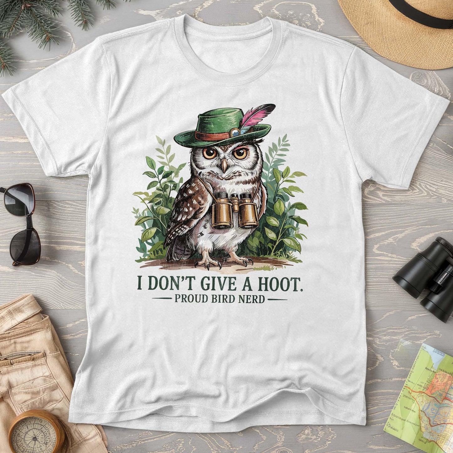 Bird Nerd Owl Design T-Shirt