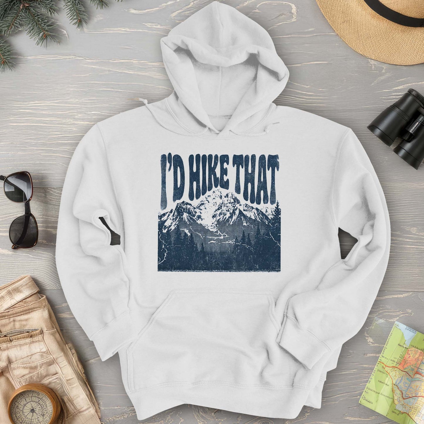 I'd Hike That Retro Hoodie