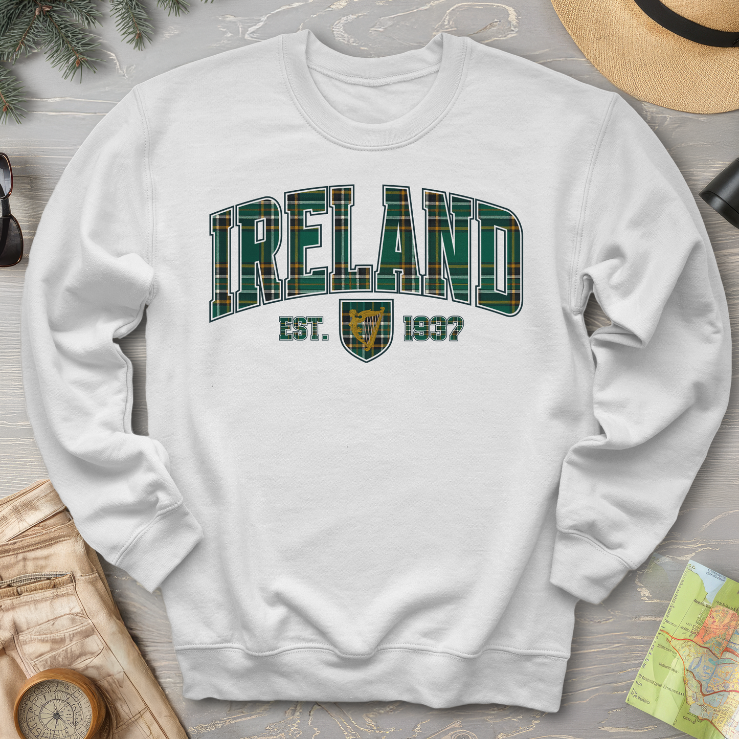 Ireland Tartan Varsity Sweatshirt