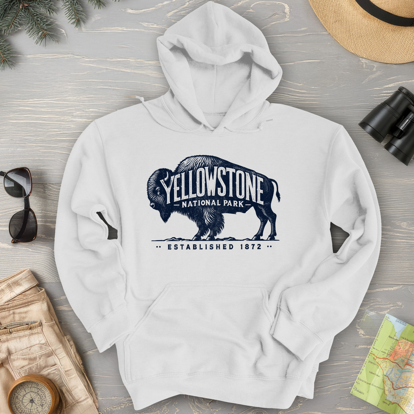 Yellowstone National Park "Vintage Buffalo" Hoodie