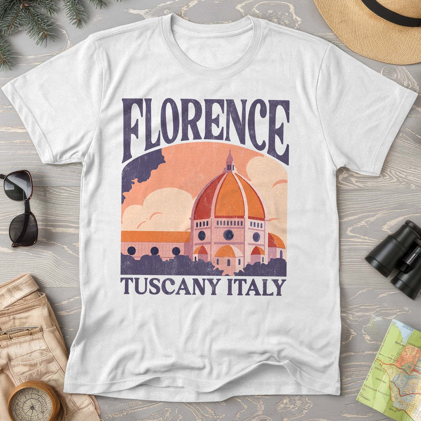 Florence Tuscany Italy "Big and Bold" T-Shirt
