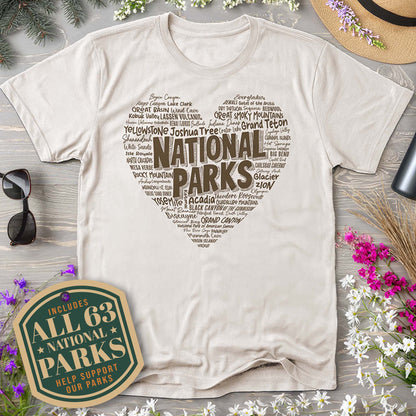 National Park Word Art "Heart" Comfort Colors T-Shirt