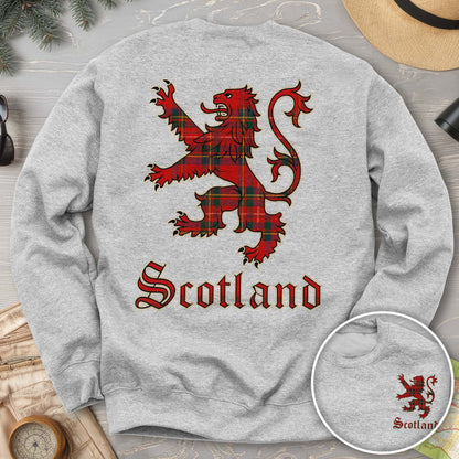 Scotland Tartan Lion Front/Back Print Sweatshirt