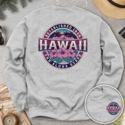 Hawaii Badge Front/Back Print Sweatshirt