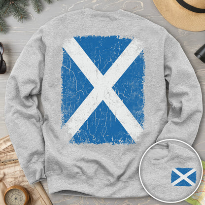 Scotland Distressed Flag Front/Back Print Sweatshirt