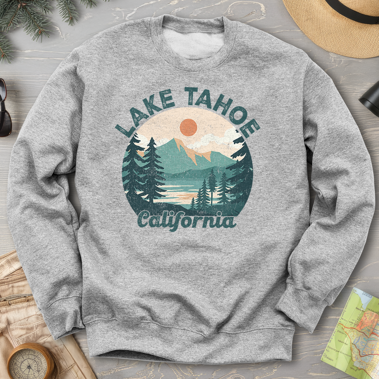 Lake Tahoe California Circle Sweatshirt
