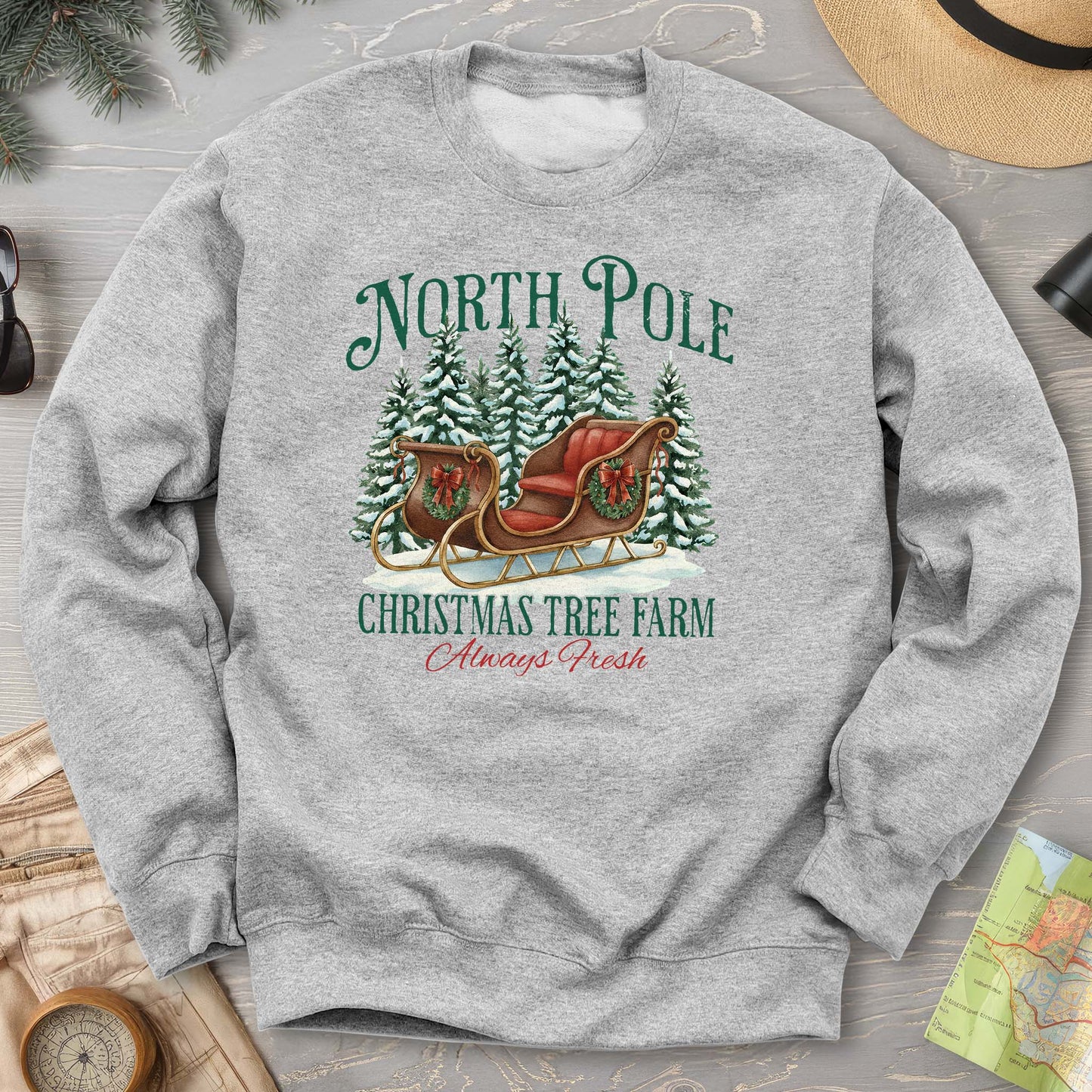 North Pole Christmas Tree Farm Sweatshirt