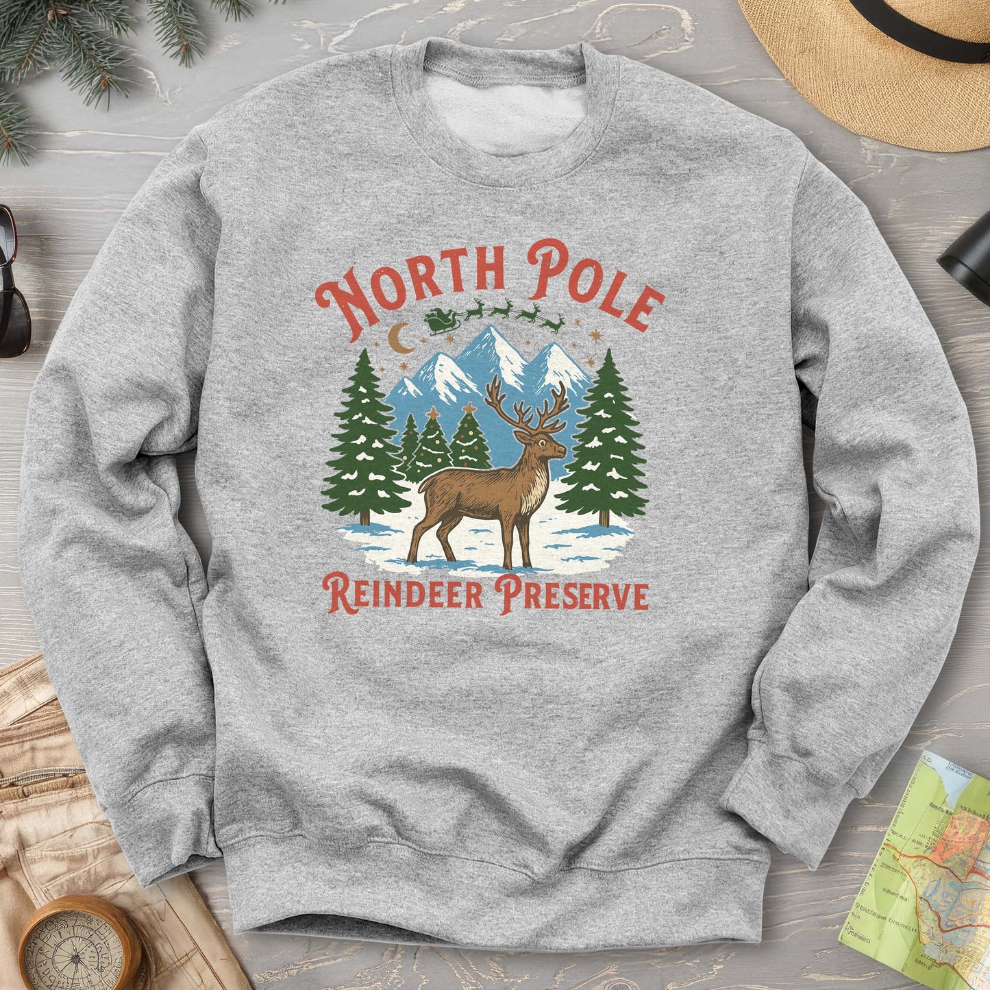 North Pole Reindeer Preserve Sweatshirt