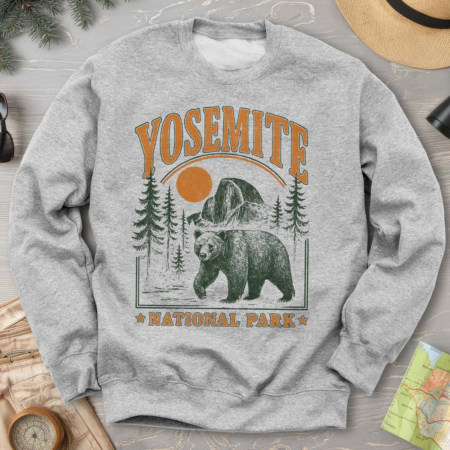 Yosemite National Park "Vintage El Capitan" Bear Sweatshirt
