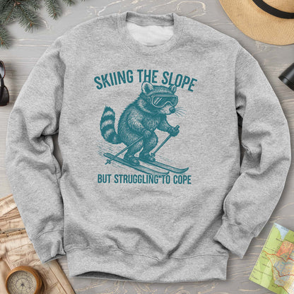 Skiing the Slope Raccoon Sweatshirt