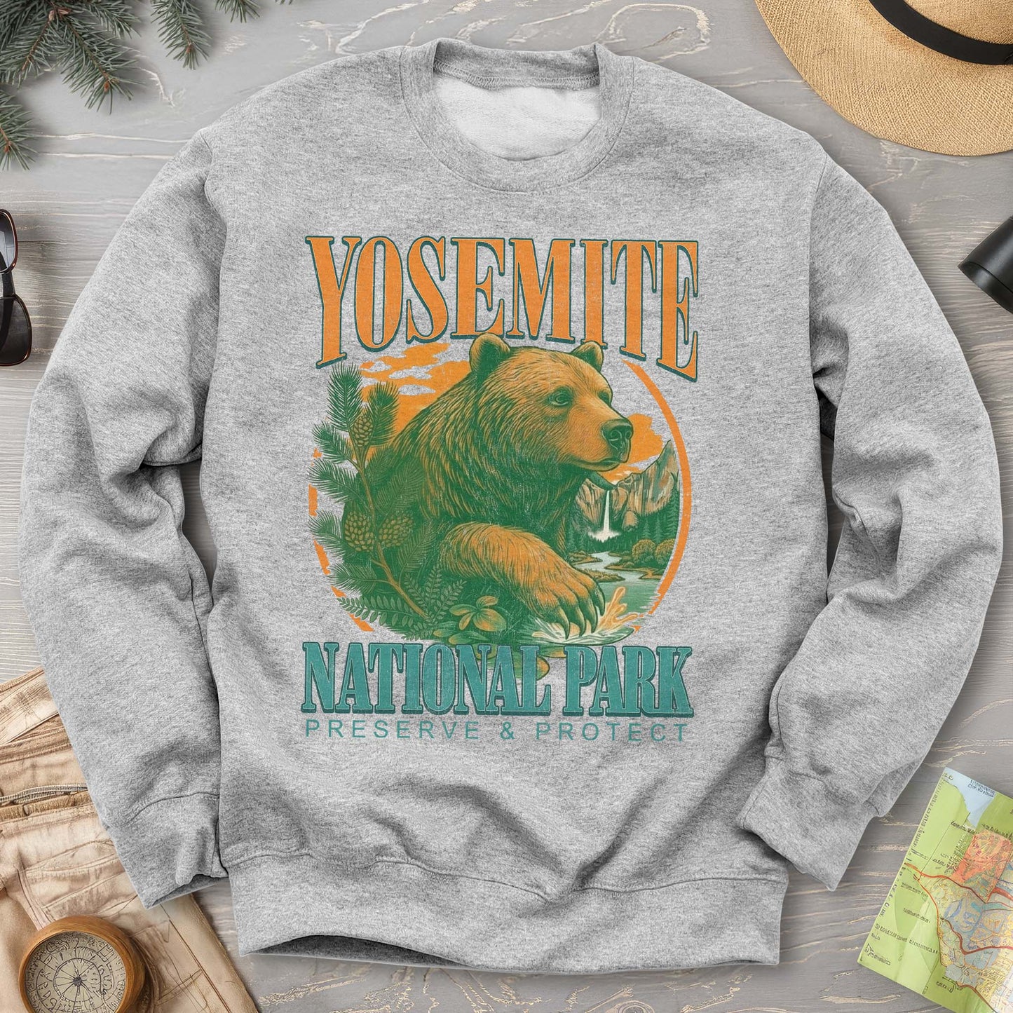 Yosemite Vintage Varsity Bear Sweatshirt