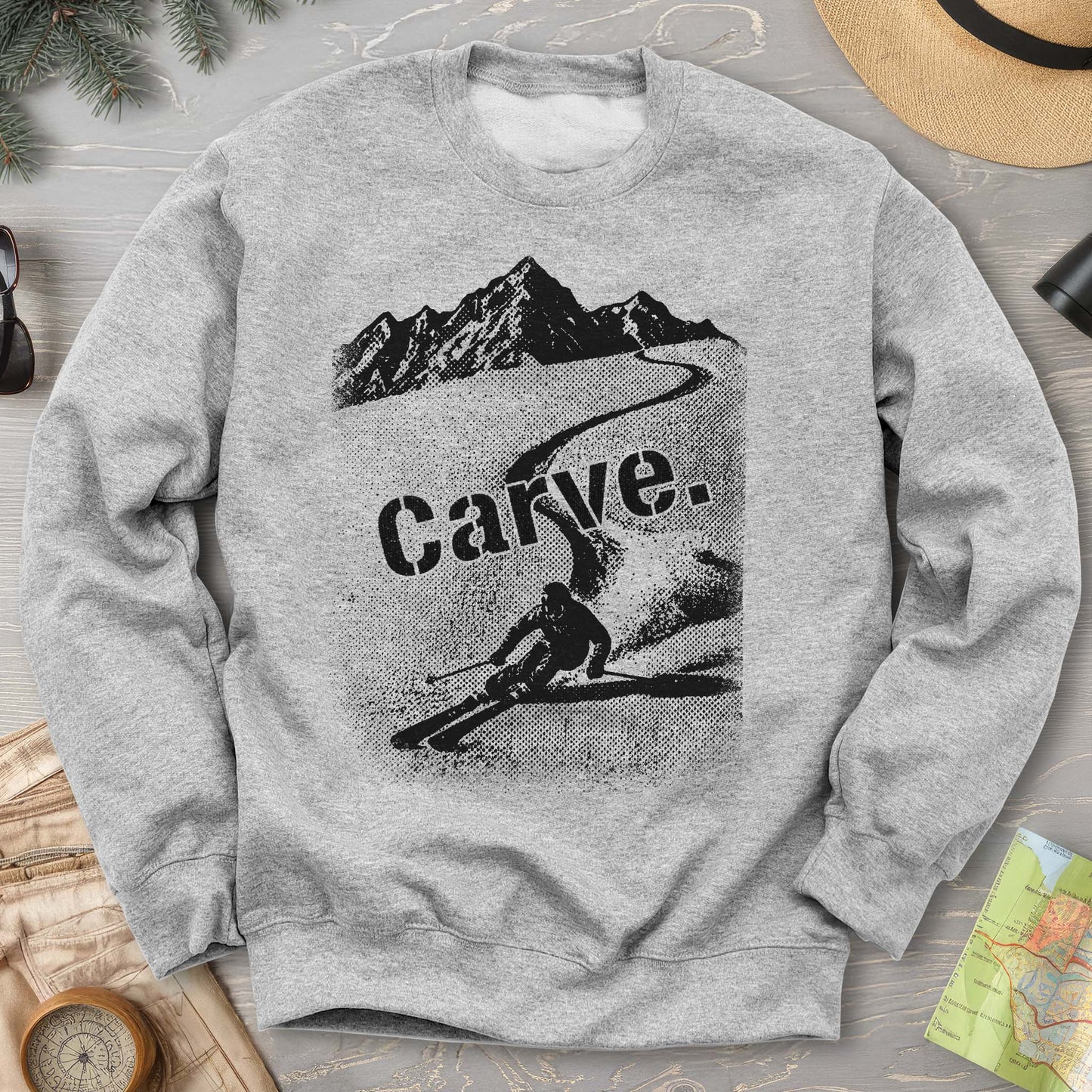 Carve Ski Print Sweatshirt