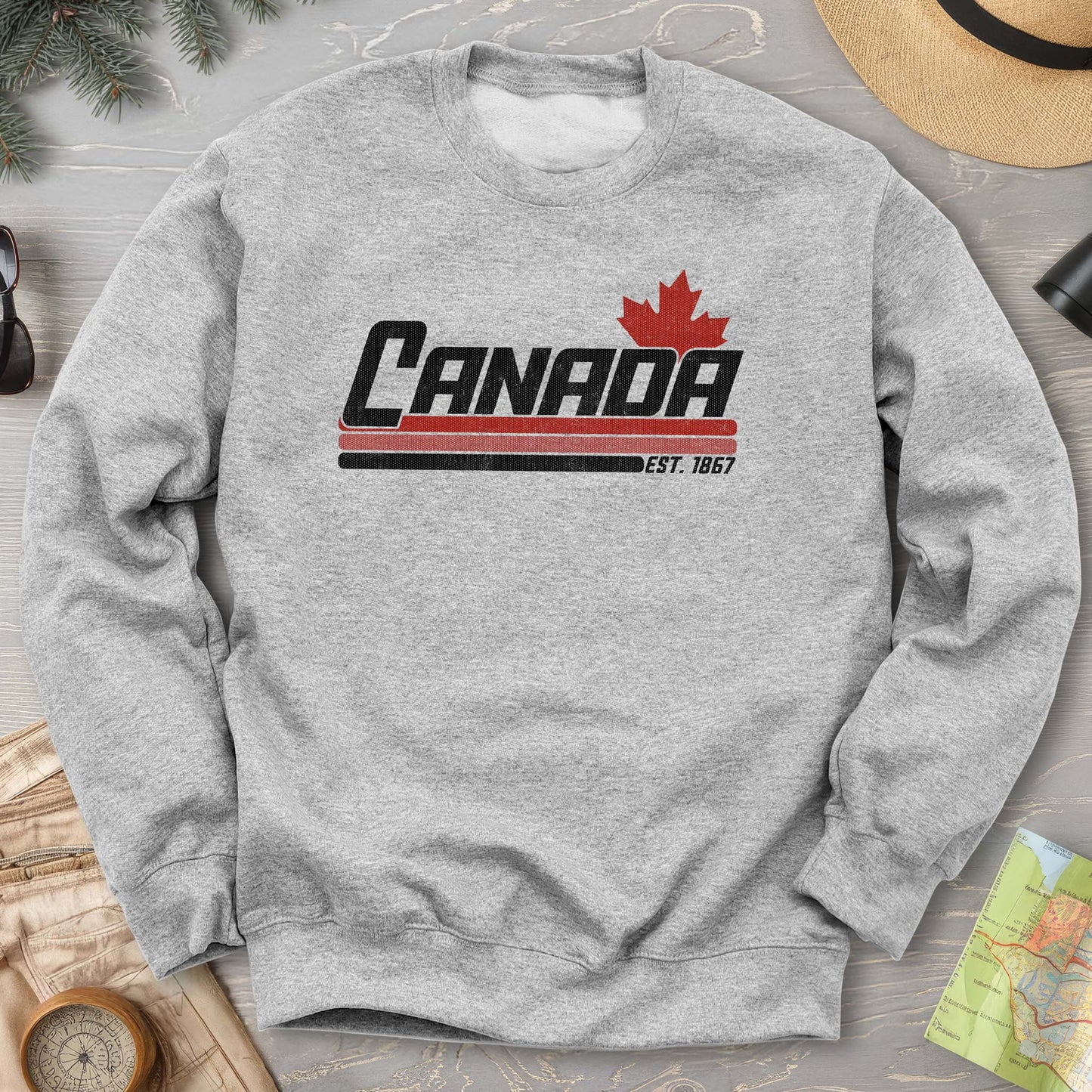 Canada Retro Stripe Sweatshirt