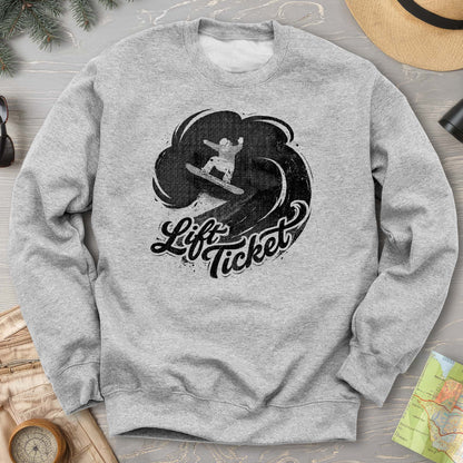 Lift Ticket Snowboard Sweatshirt