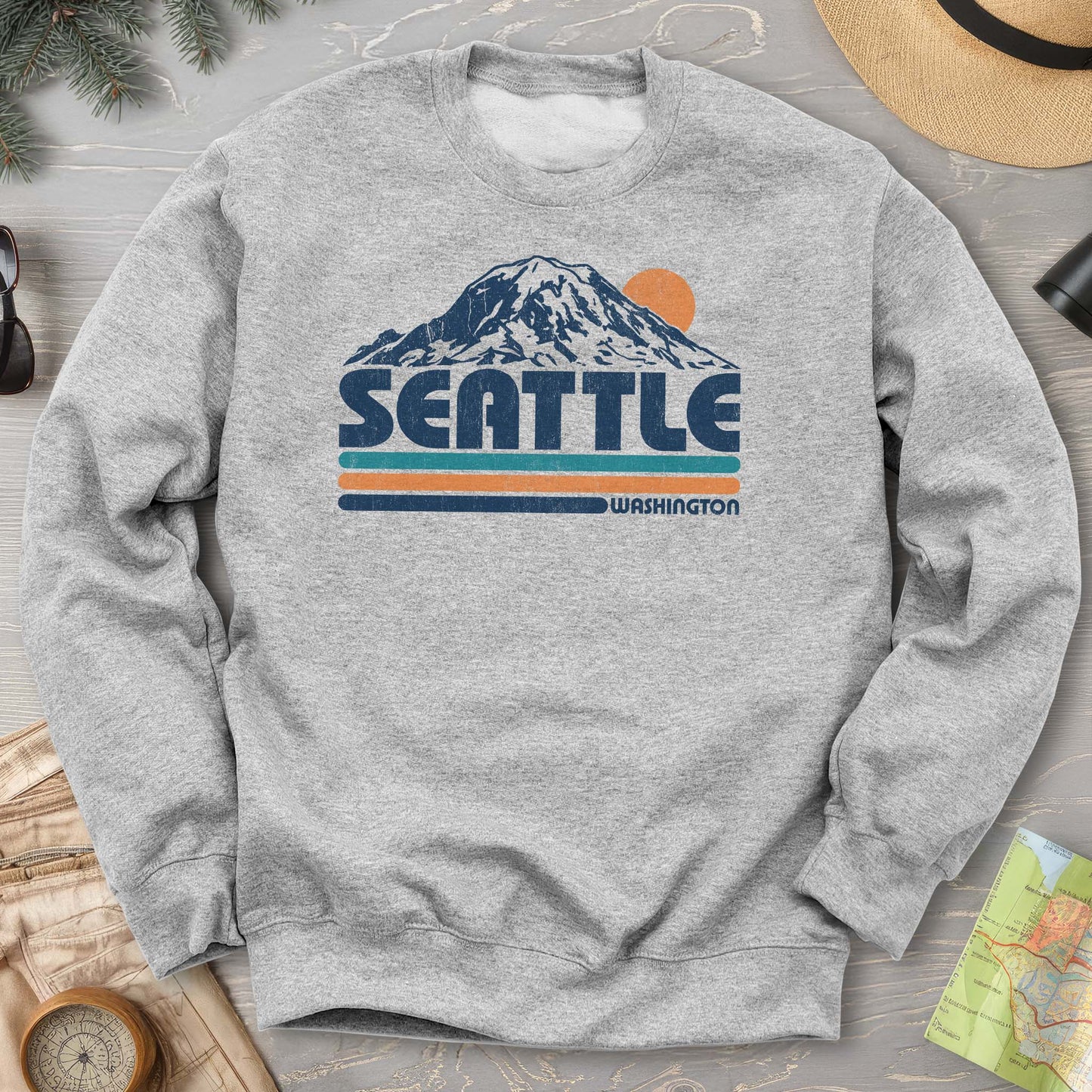 Seattle Retro Stripe Sweatshirt