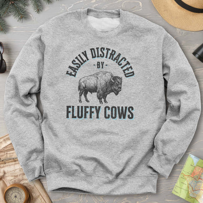 Fluffy Cow Distracted Sweatshirt