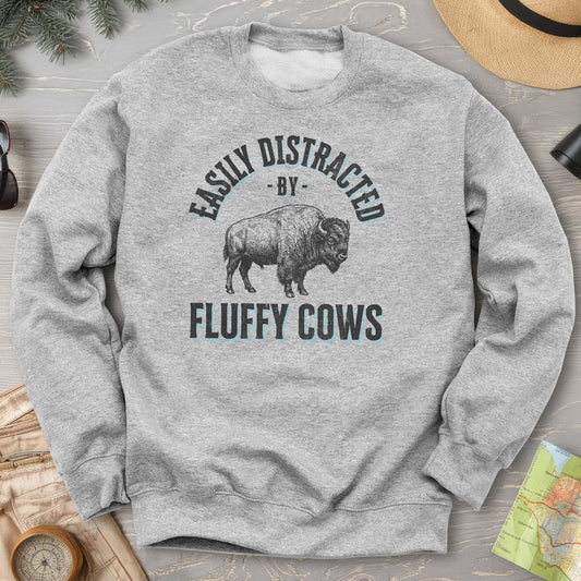 Fluffy Cow Distracted Sweatshirt