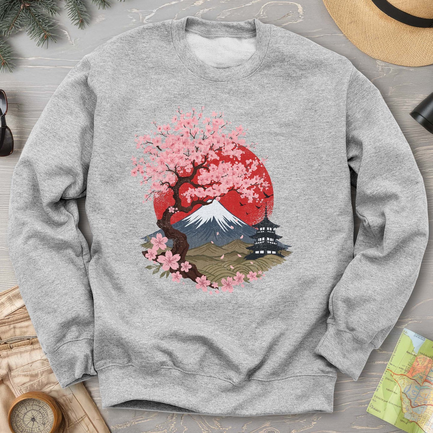 Mount Fuji Cherry Blossoms Sweatshirt