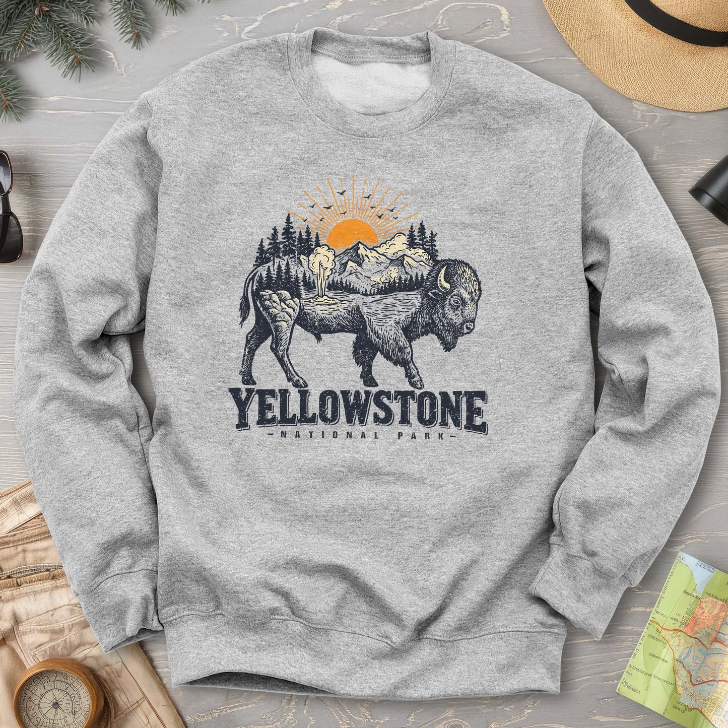 Yellowstone Buffalo Art Sweatshirt