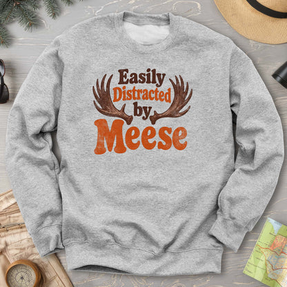Distracted By Meese Antlers Sweatshirt