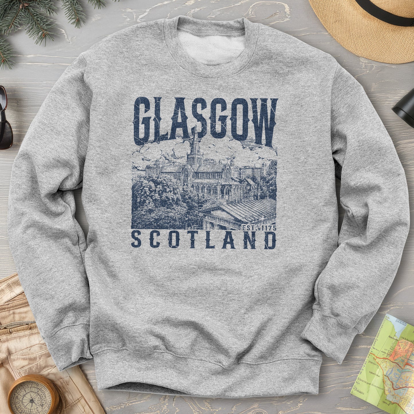 Glasgow Scotland Sketch Sweatshirt