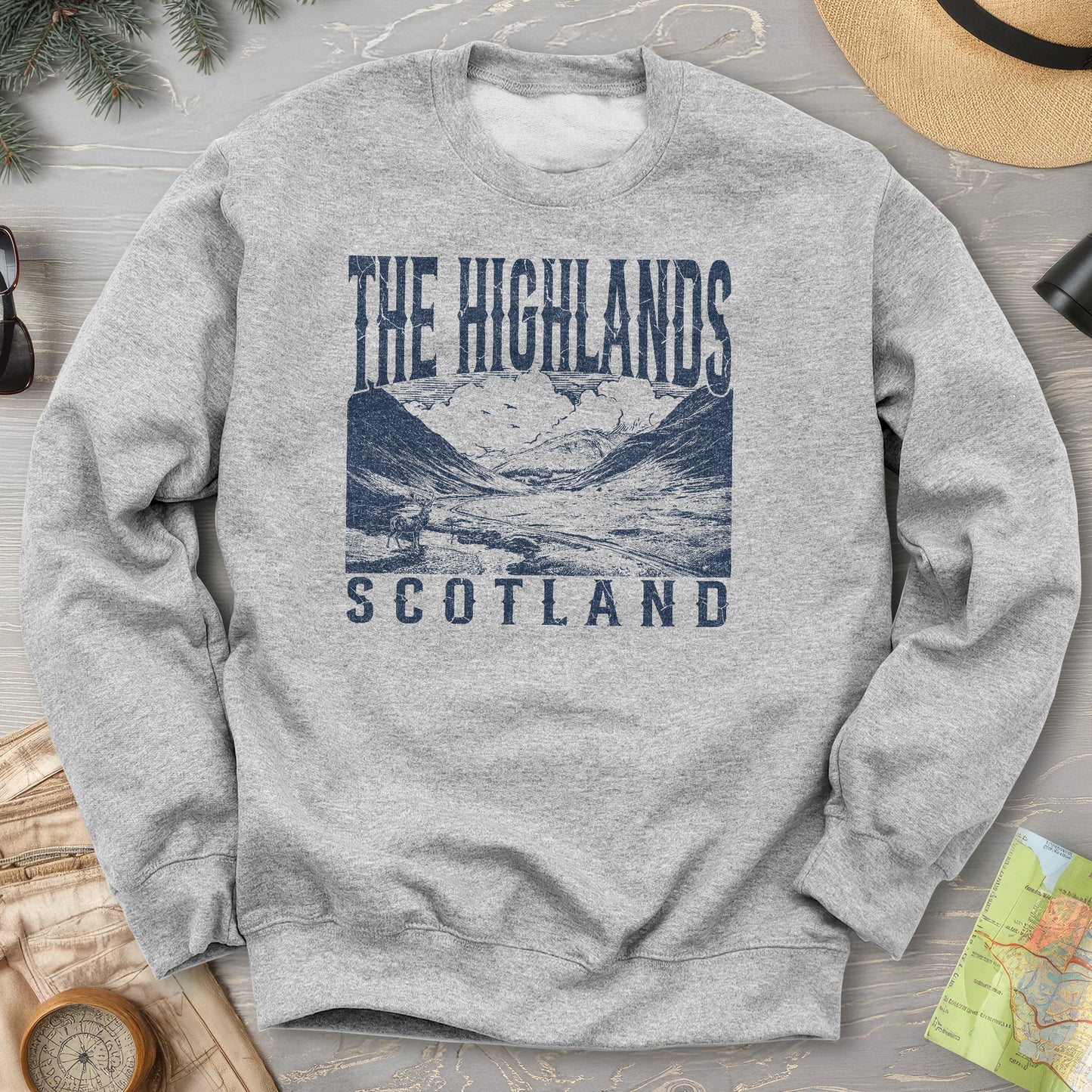 Highlands Scotland Sketch Sweatshirt