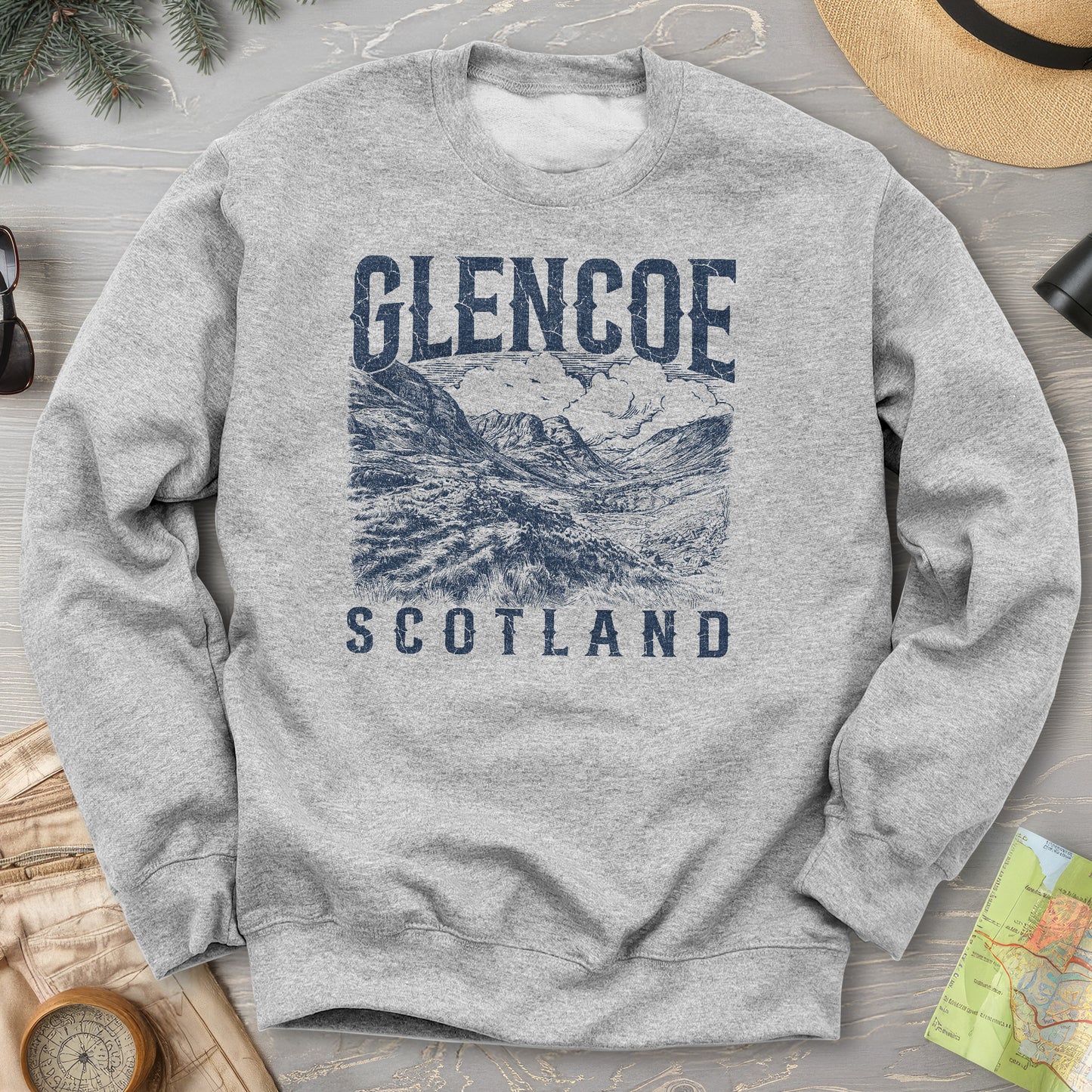 Glencoe Scotland Sketch Sweatshirt