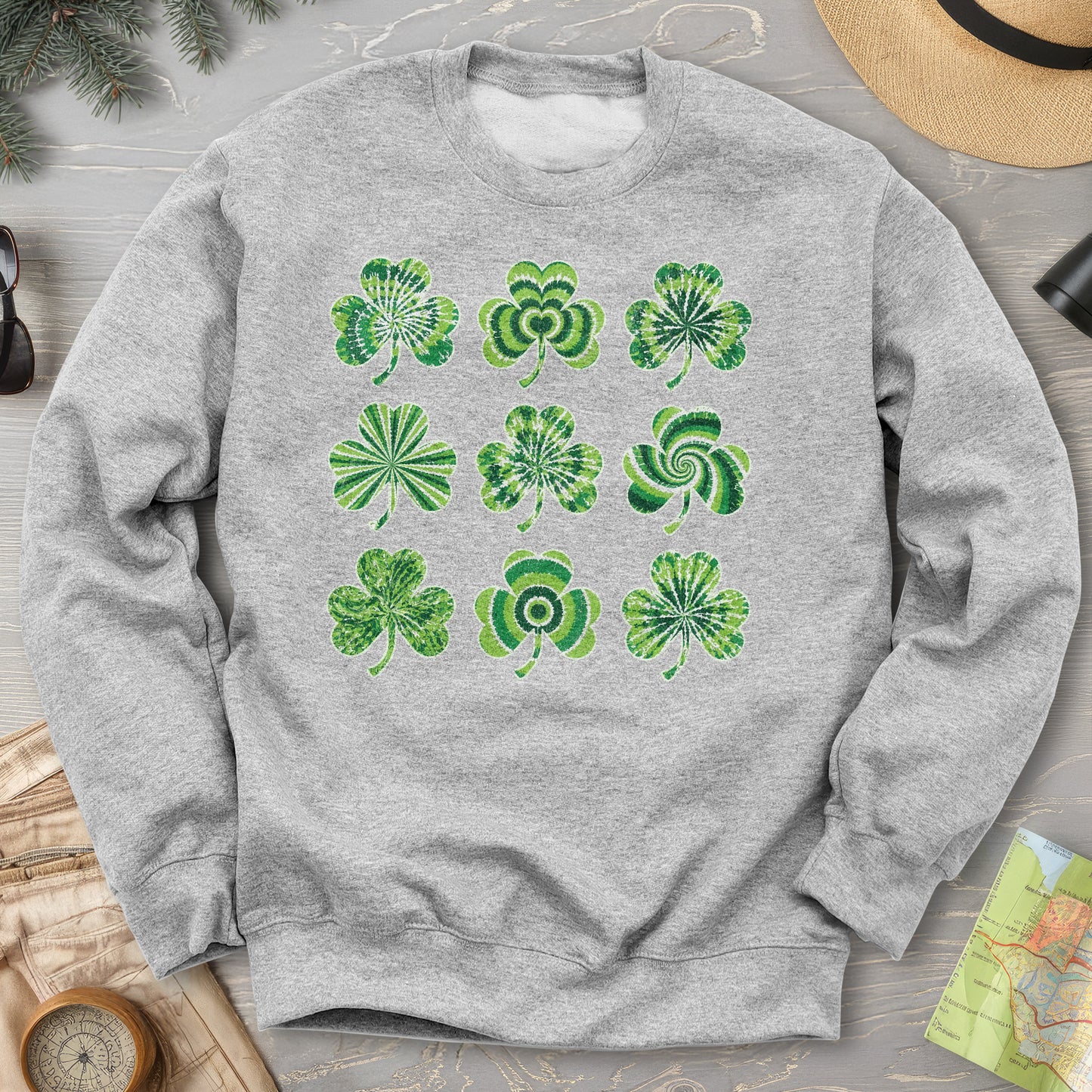 Tie-Dye Shamrocks Sweatshirt