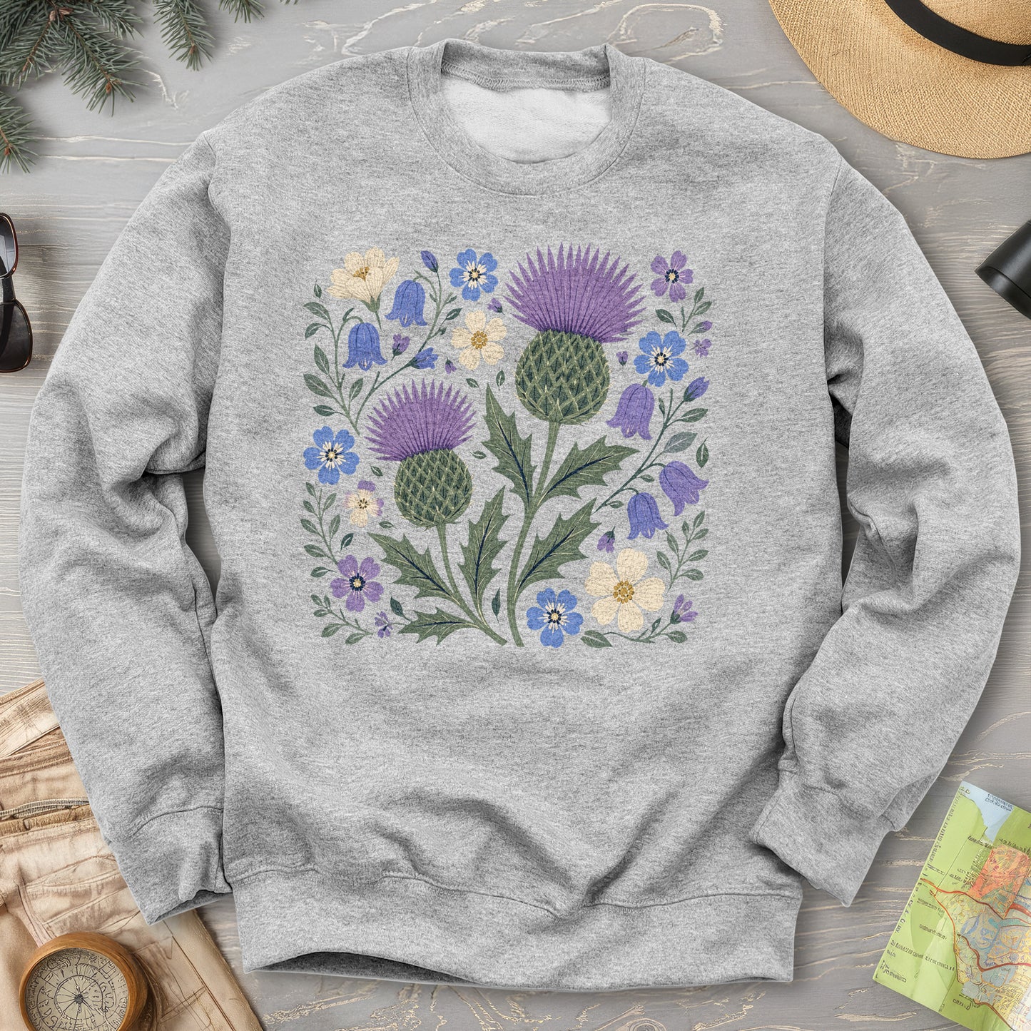 Scottish Thistle Floral Sweatshirt