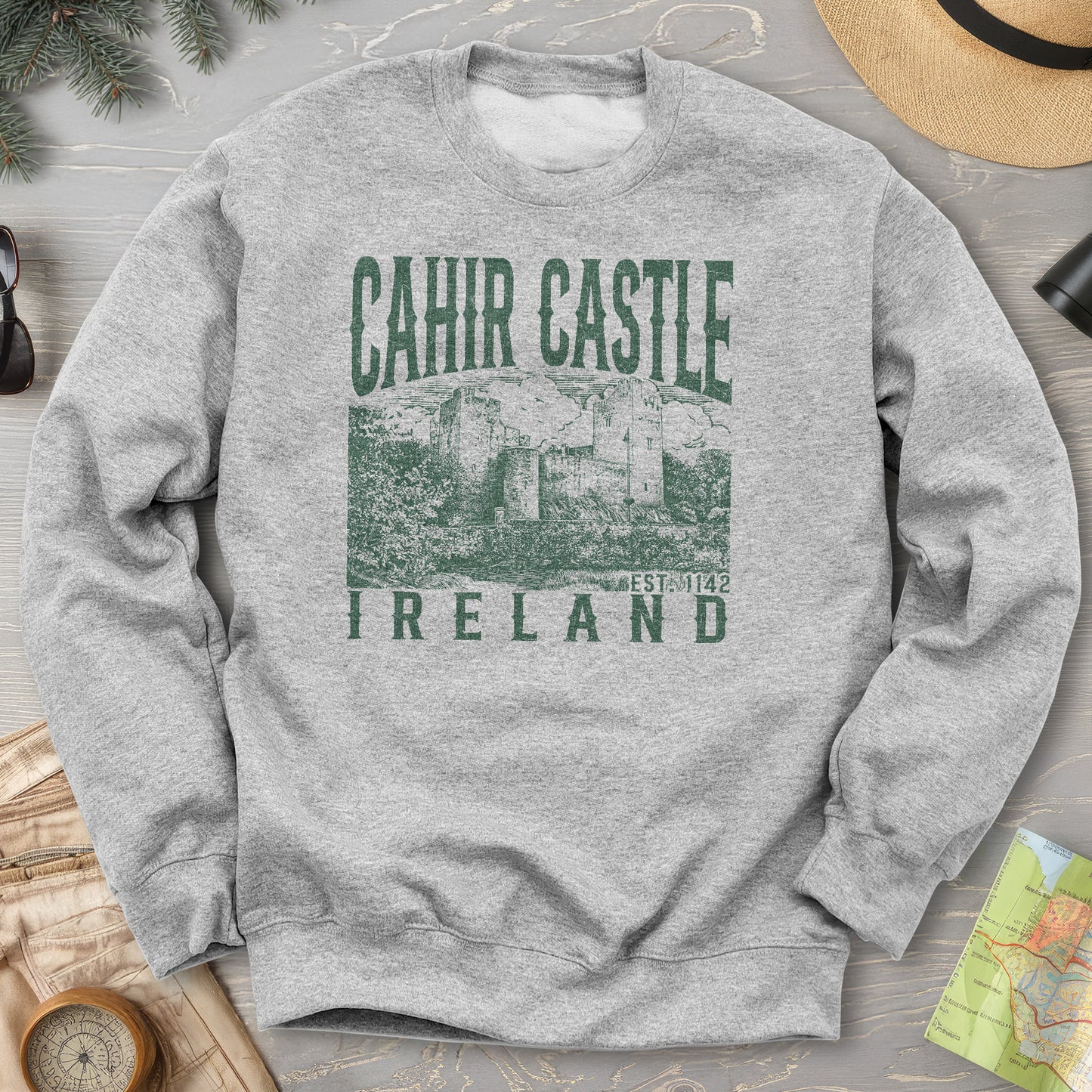 Cahir Castle Ireland Sketch Sweatshirt