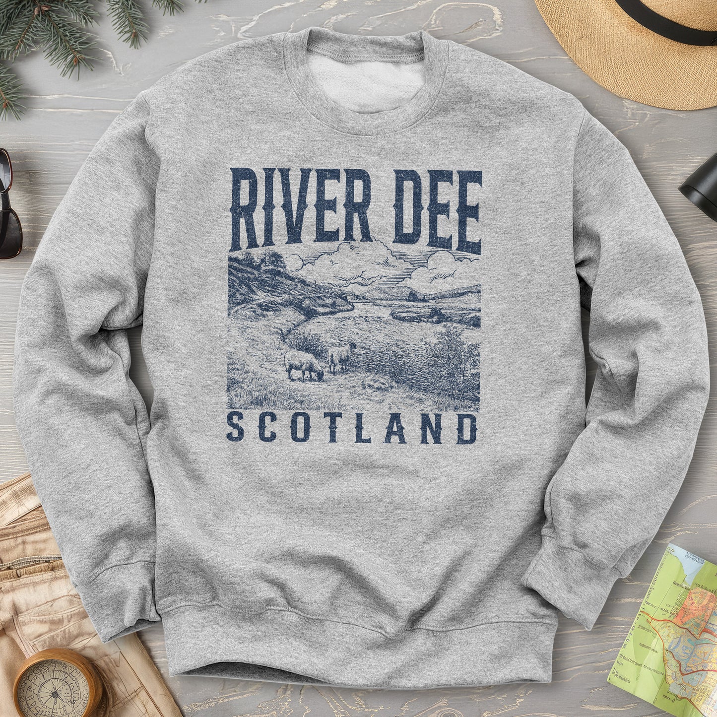 River Dee Scotland Sketch Sweatshirt