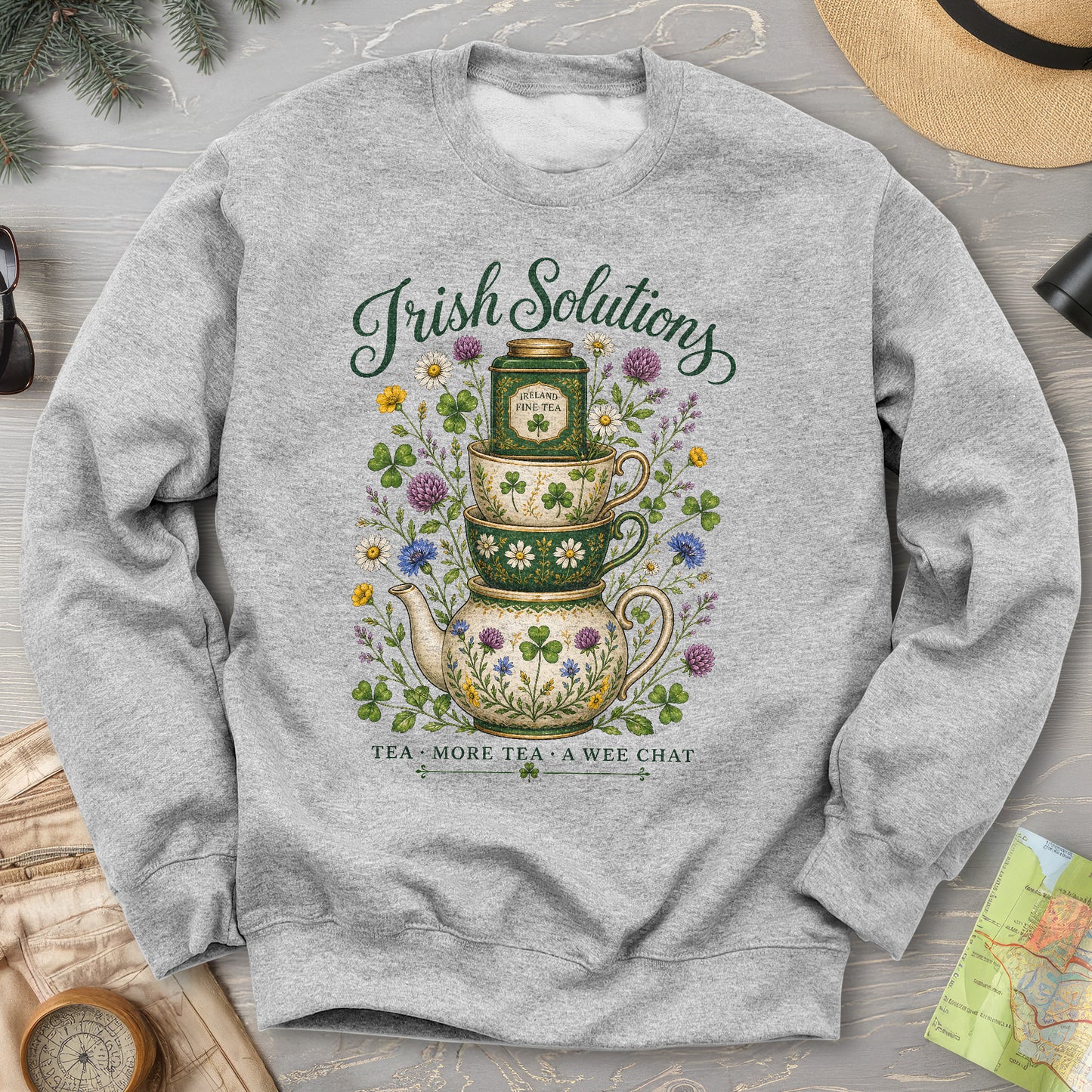 Irish Solutions Tea Cups Sweatshirt
